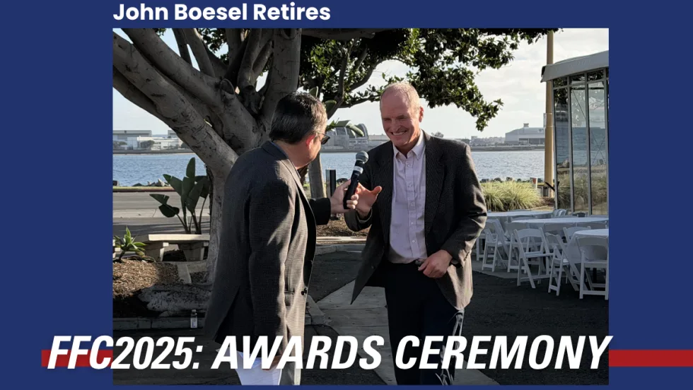 A Fleet Forward graphic highlighting John's Boesel's retirement at this year's award ceremony on October 22.