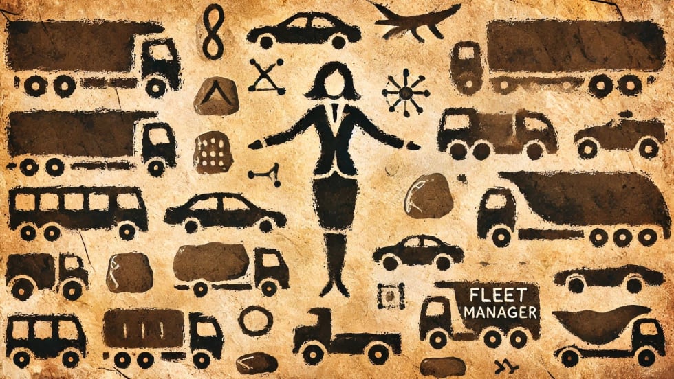 A cave drawn image of a hero fleet manager. 