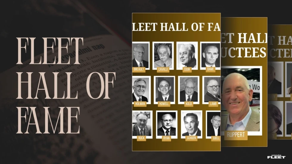 A graphic representing all of Automotive Fleet's Hall of Fame inductees 
