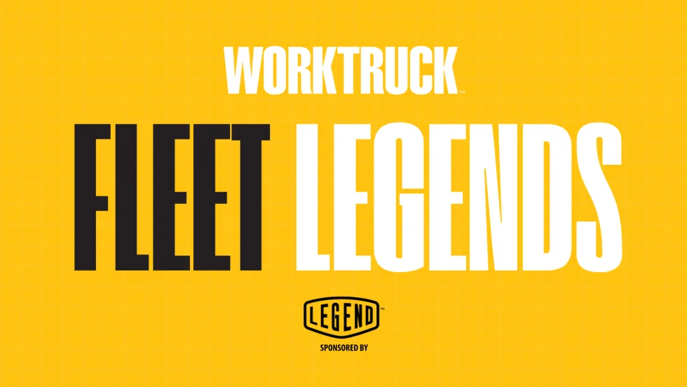 Work Truck Fleet Legends on Yellow Background and Legend Fleet Logo