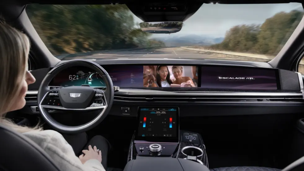 2028 Cadillac Escalade IQL driving. 