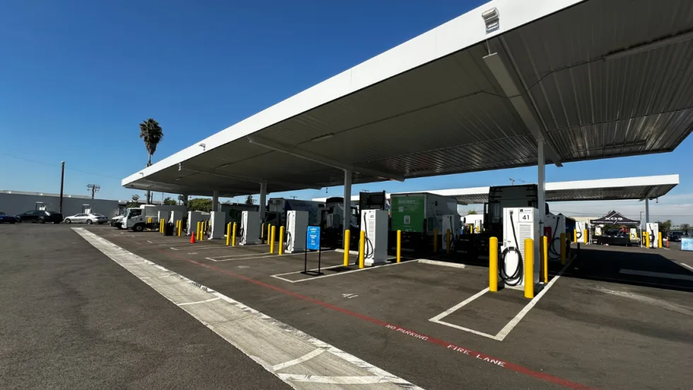 Truck charging depot