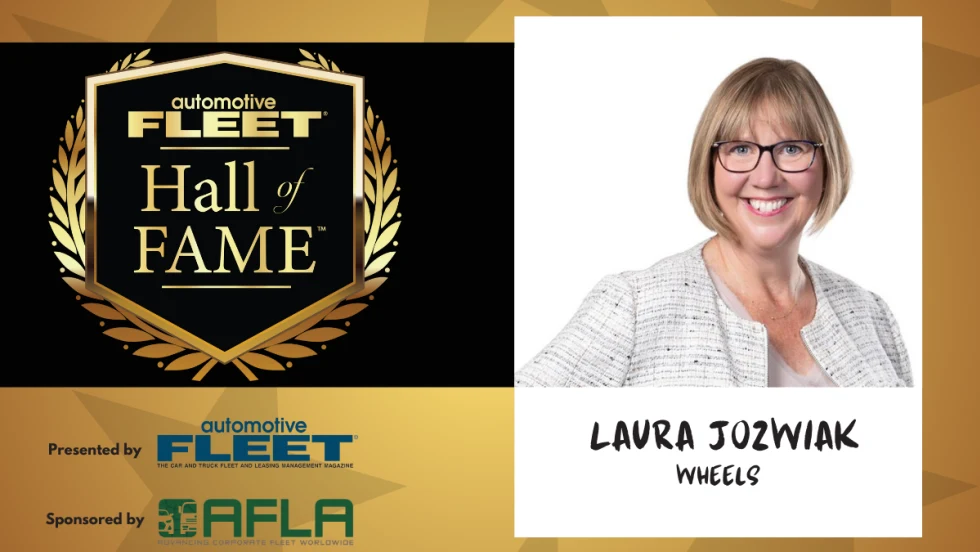 A Hall of Fame graphic with Laura Jozwiak's headshot. 