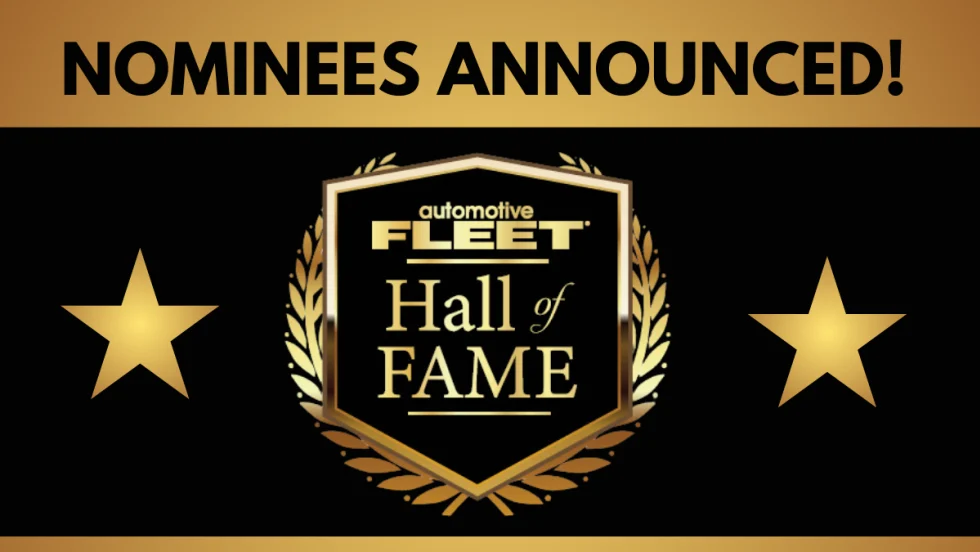Black and gold graphic with Hall of Fame emblem and title "Nominees Announced".