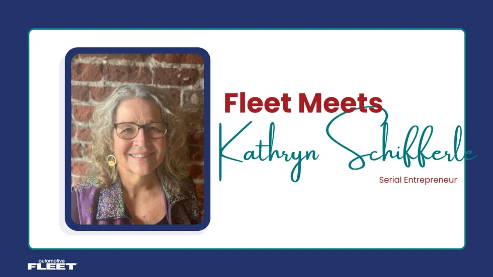 A blue and red graphic has Kathryn Schifferle's headshot.
