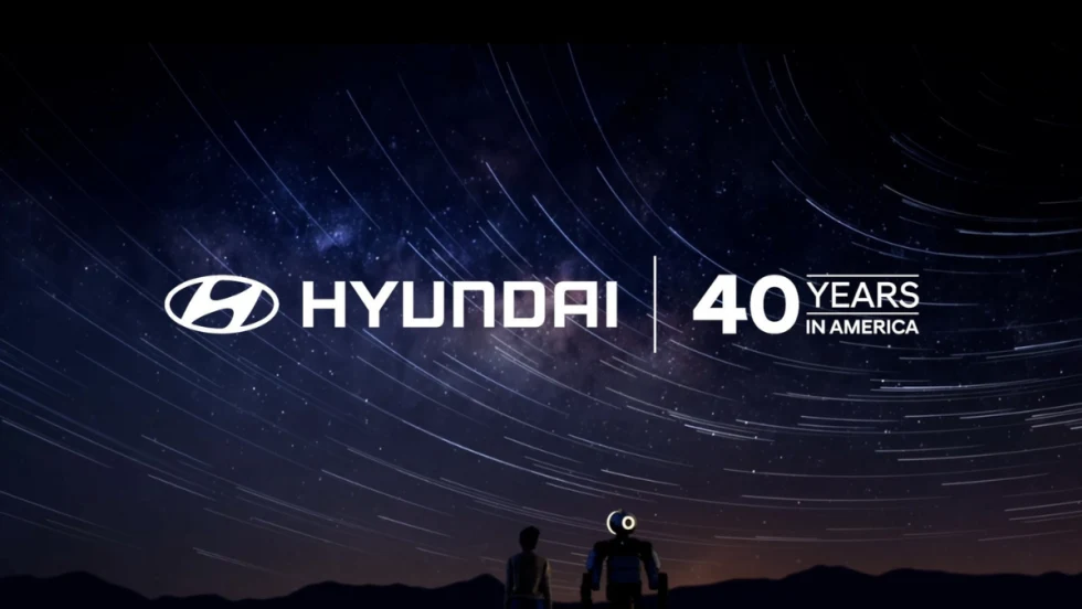 Graphic celebrating Hyundai’s 40 years in America highlighting the automaker’s continued investment in U.S. manufacturing, electrification and advanced mobility technologies.