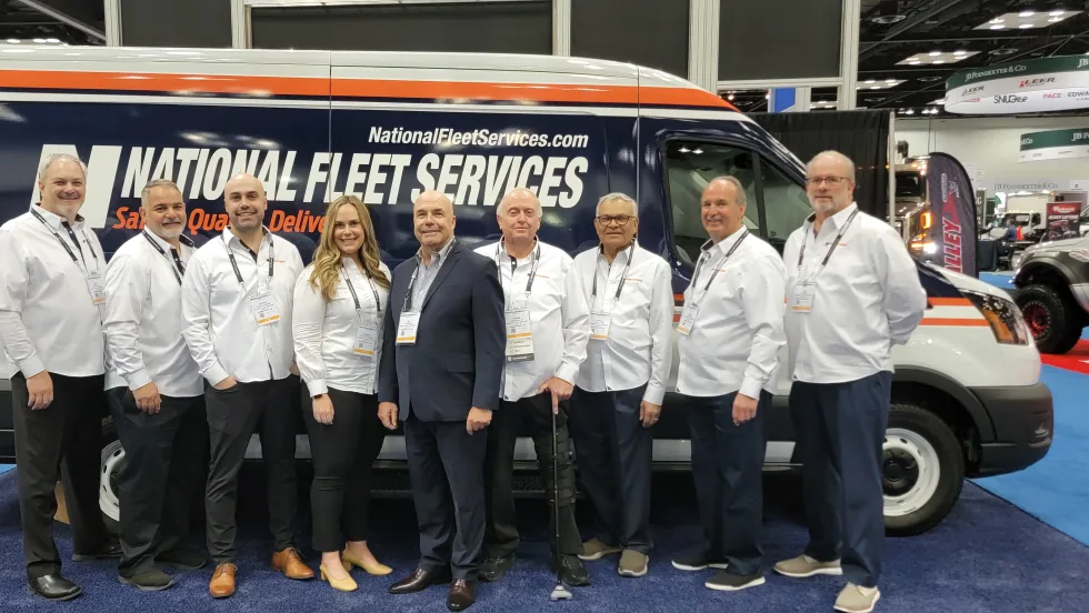 The NFS leadership team at Work Truck Week showcasing the company’s fleet upfitting expertise.