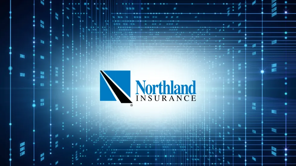 Northland Insurance graphic illustrating telematics data and fleet safety analytics related to trucking risk management and driver coaching.