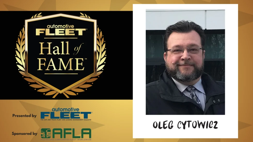 A Hall of Fame graphic with Oleg Cytowicz headshot. 