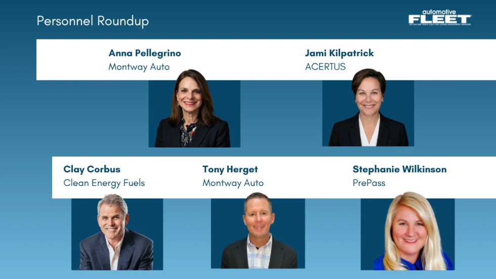Composite image showing five executives: Anna Pellegrino, Jami Kilpatrick, Clay Corbus, Tony Herget, and Stephanie Wilkinson with company names.