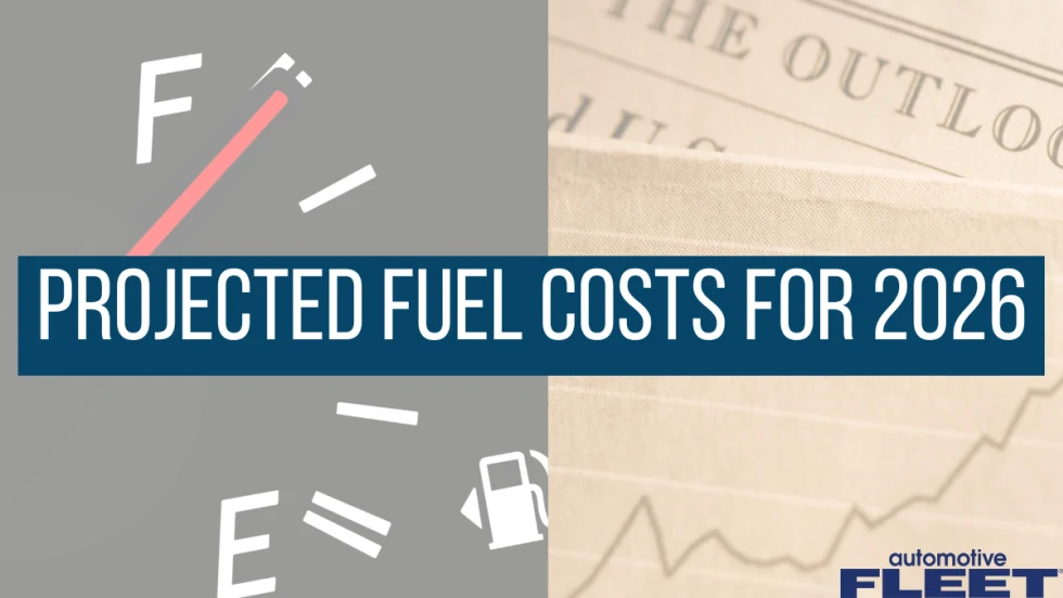 Illustration showing a fuel gauge and a newspaper headline, representing projected U.S. fuel costs for 2026 and the outlook for diesel and gasoline price trends. 