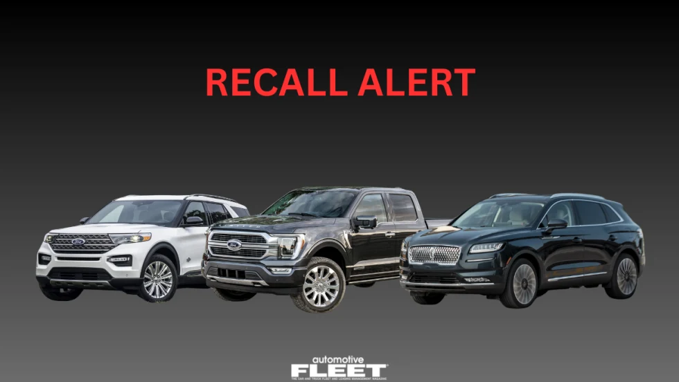A graphic with text reading "RECALL ALERT" and a lineup of cars below it.