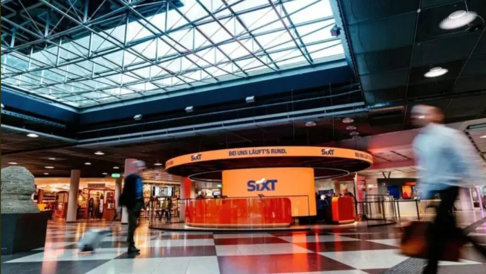 A Sixt service area in an airport terminal.