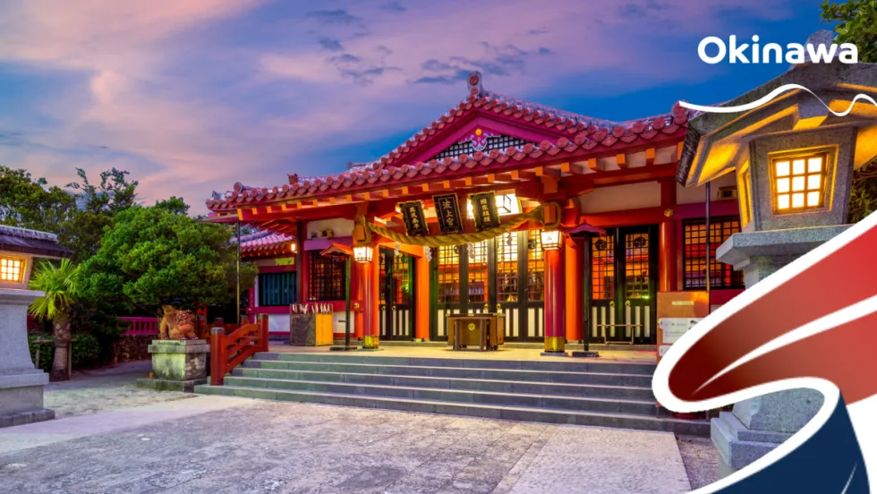 A temple scene from Okinawa, Japan.