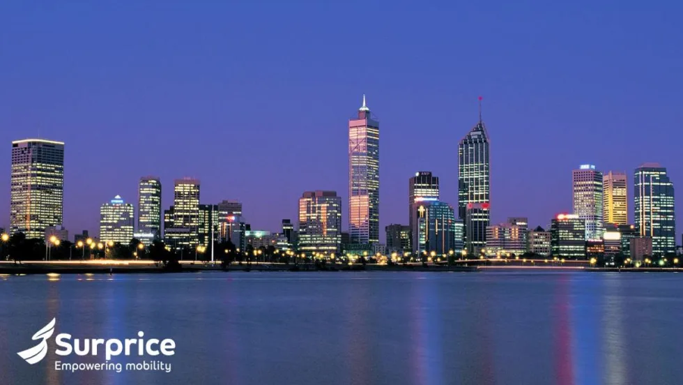Downtown skyline of Perth, Australia.