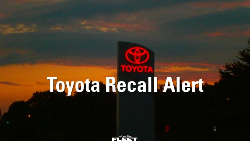 Toyota logo with "Toyota Recall Alert" overlayed