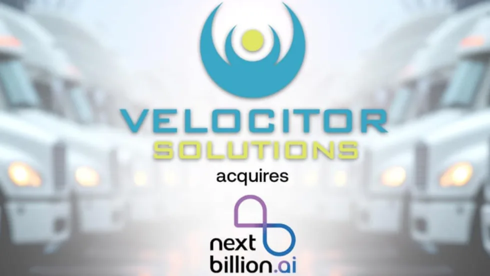 A blue and green Velolicitor Solutions graphic rests over a gray background. 