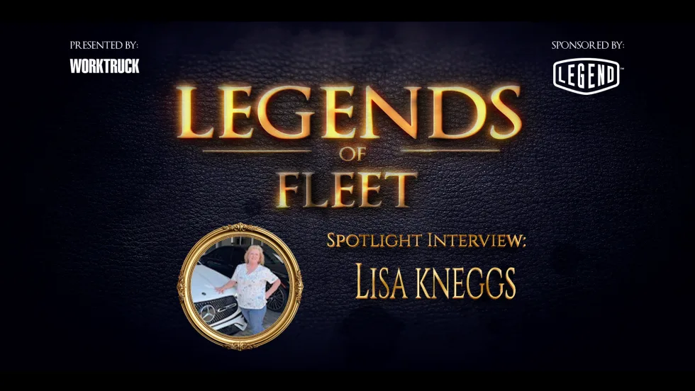 Dark background with headline for Fleet Legends: Lisa Kneggs.