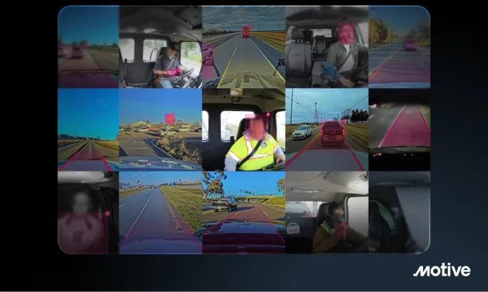Multiple images from a dash cam showing detections and alerts.