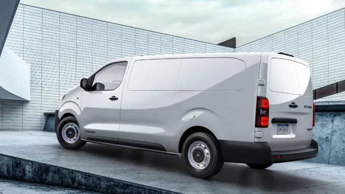The 2027 Ram ProMaster City cargo van rear three quarter view.