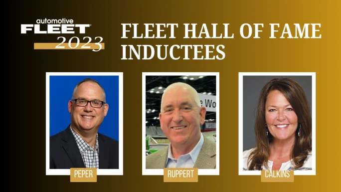 2023 Fleet Hall of Fame inductees Sherry Calkins, Ed Peper, and John Ruppert.