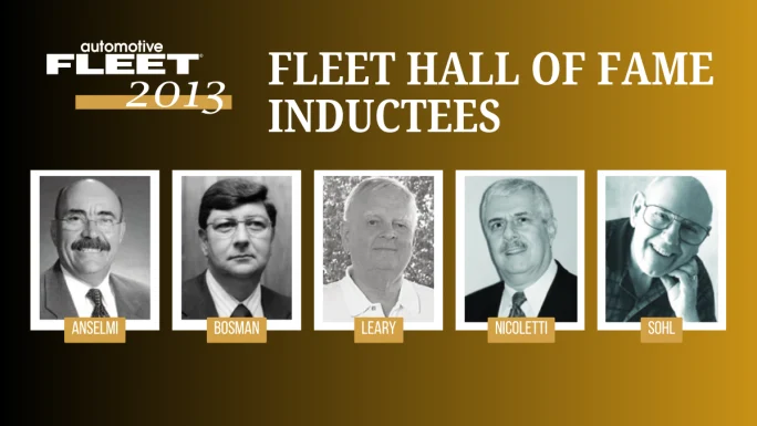 2013 Fleet Hall of Fame inductees Jim Anselmi, Henk Bosman, Dan Leary, Rick Nicoletti, and John Sohl.