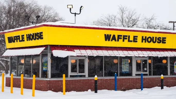 Waffle House in snowy weather