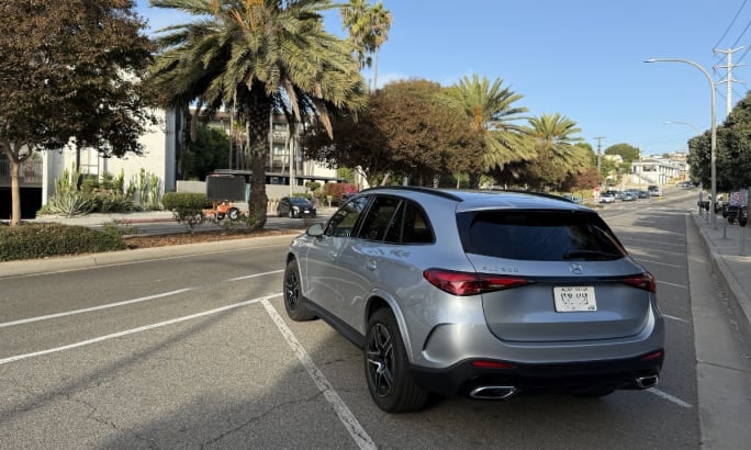 Rear 3/4 shot of Mercedes GLC