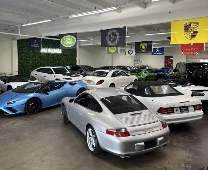 A garage of exotic cars