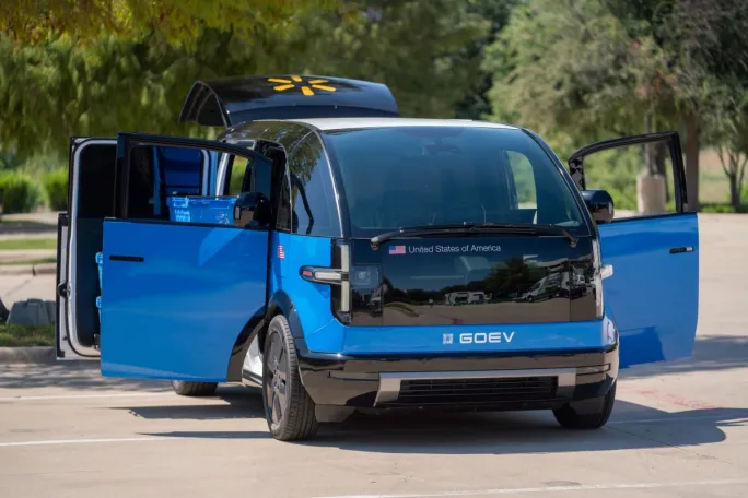 Exterior of Canoo delivery vehicle. 
