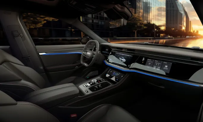 Interior front cabin of a 2025 Jeep Wagoneer S.