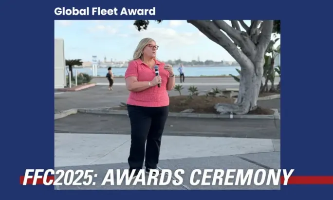 Kimberly Fisher from NOV speaks on a stage