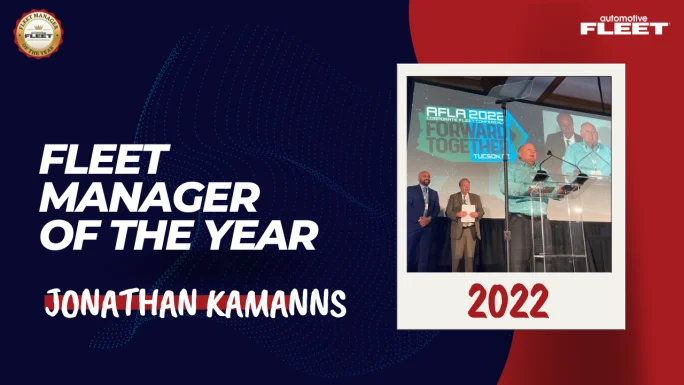 Fleet Manager of the Year honoree Jonathan Kamanns recipient of the award in 2022.