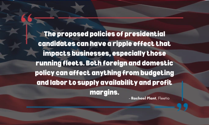 Graphic with a direct quote from the article by Rachael Plant. A rippling American flag is in the background.