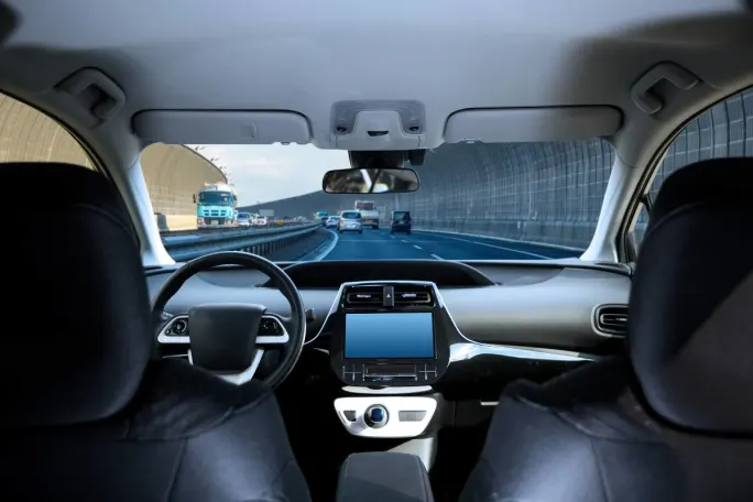 A high-tech rental car dashboard.
