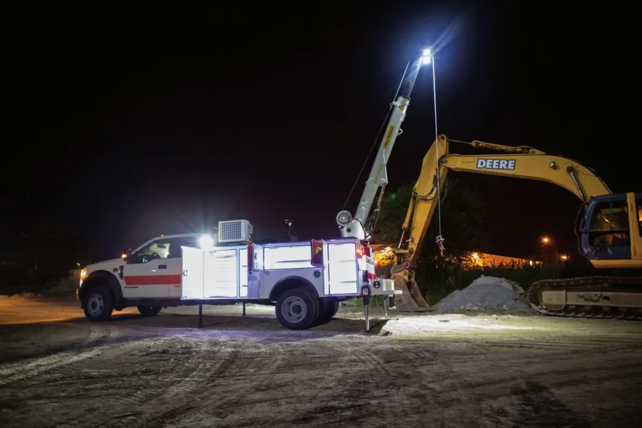 Work Through the Night with Palfinger Boom Tip Lights