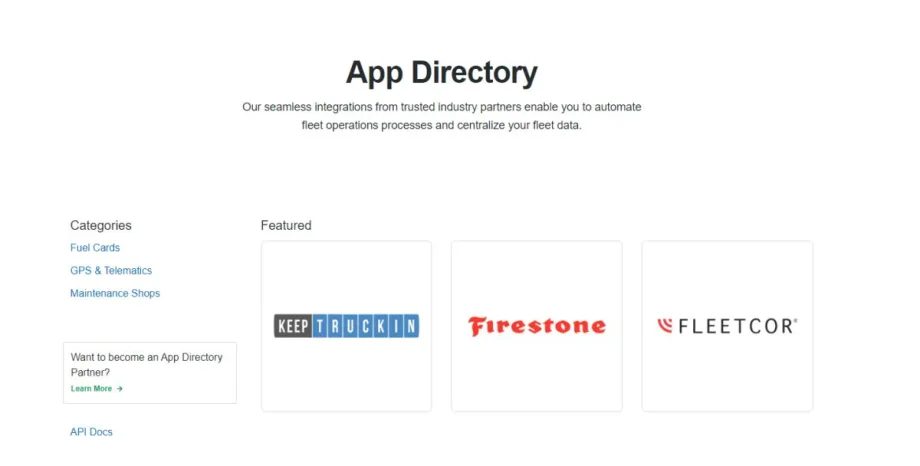 Fleetio App Directory Available