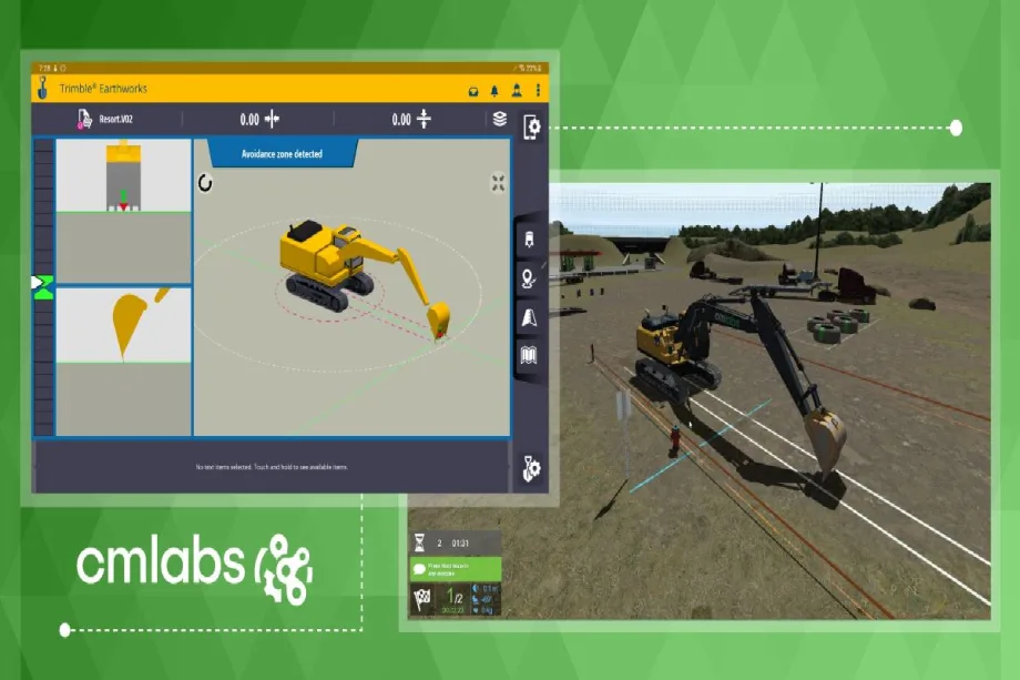 CM Labs Offers Trimble Earthworks Grade Control Platform on Excavator Simulator
