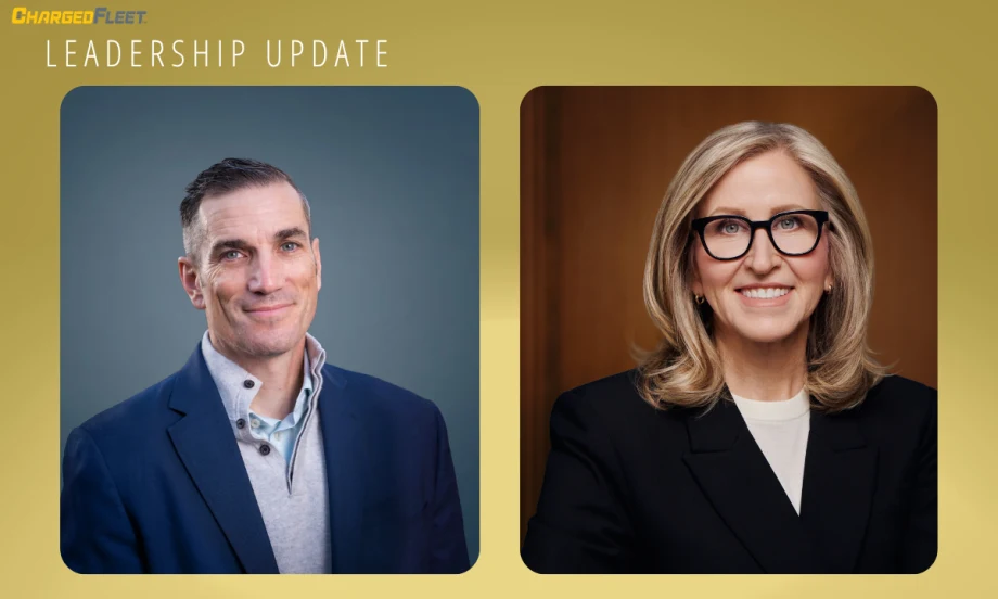 Dave Caroll and Lisa Drake's headshots sit side by side on a Charged Fleet graphic