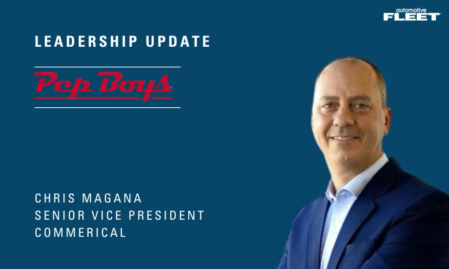 A headshot of Chris Magana signified PepBoys new leadership update.