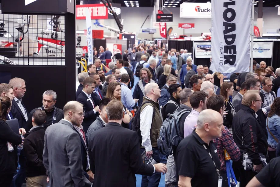 Crowded show floor at Work Truck Week 2024