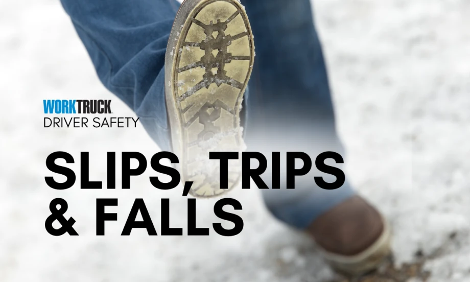 Person slipping on snowy surface with Slips, Trips and Falls
