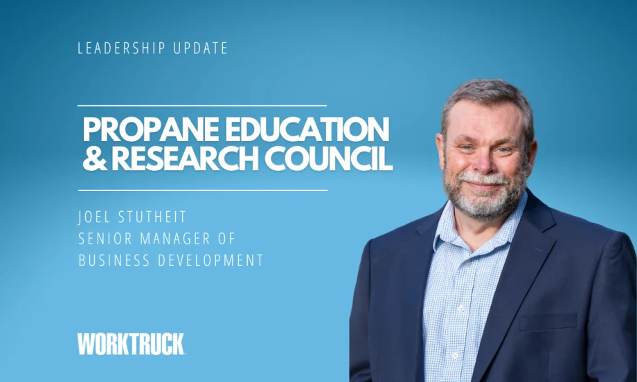 Man in business attire against a blue background and white letter working for Propane Education & Research Foundation.