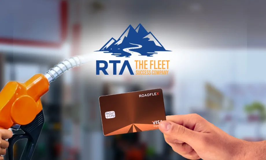 Fuel Pump with RoadFlex fuel card and RTA Fleet logo.