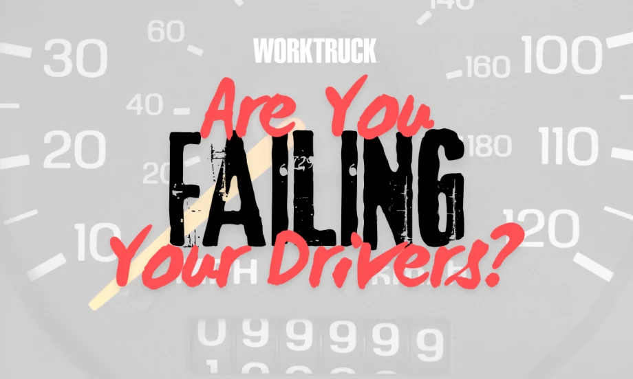 Graphic showing a speedometer background with bold text reading “Are You Failing Your Drivers?” suggesting unfair mileage reimbursement practices.