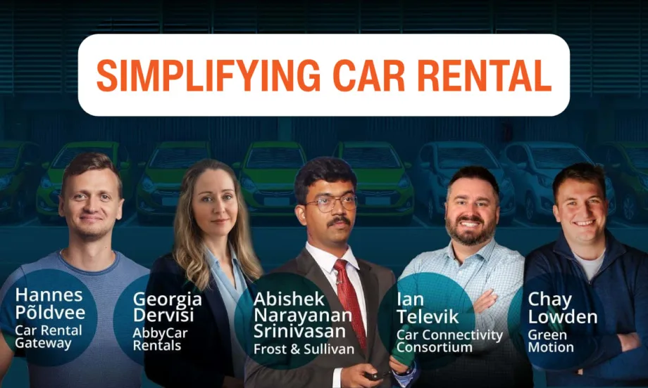 A row of five experts pushing to simplify car rental operations.