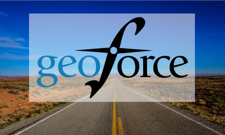 Remote highway with logo for Geoforce.