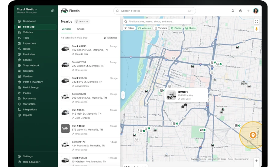 Screenshot of a map on a computer screen.