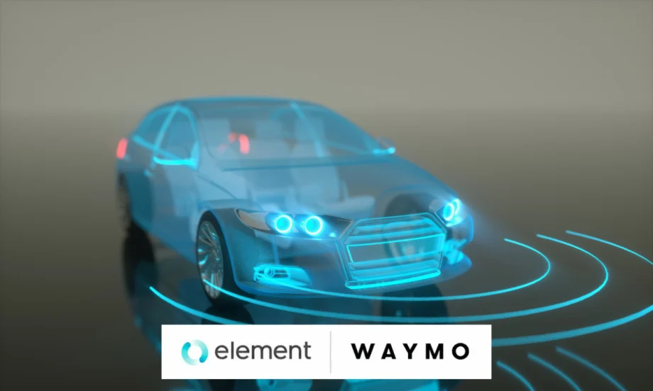a tech car with Element and Waymo overlay