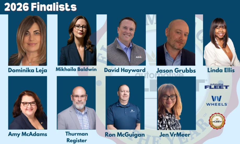 a graphic of the 9 finalists for the 2026 fleet manager of the year